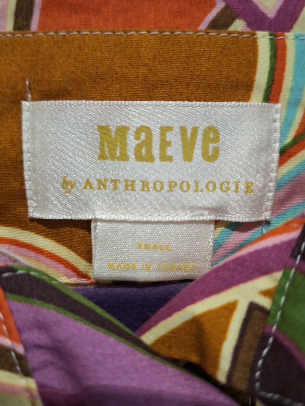 Maeve Anthropologie Tiered Bettina Midi Colorful Shirt  Dress - Picture 3 of 12